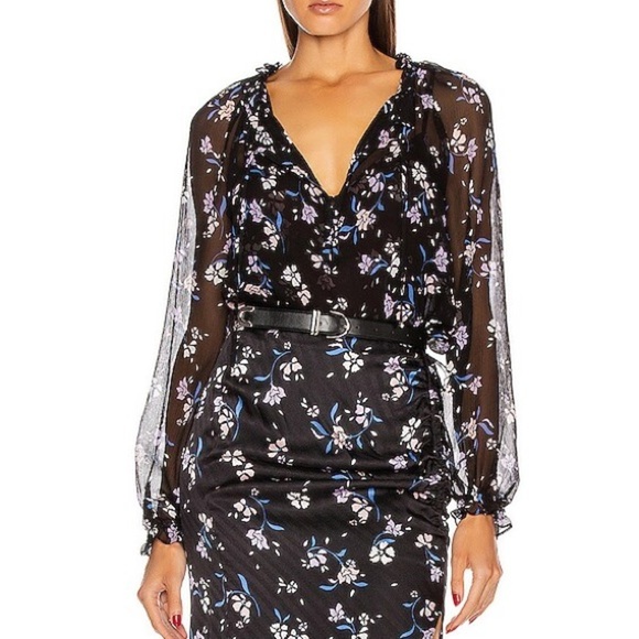 Veronica Beard Antonette Top in Black - Picture 4 of 15